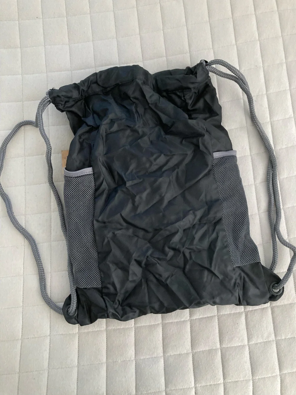 Lands' End Black Packable Kids Drawstring Backpack Pouch